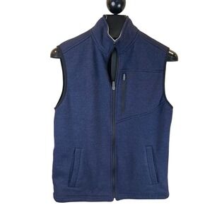 IZOD‎ Mens Navy Blue Full Zip Sweater Fleece Vest Mock Neck Large